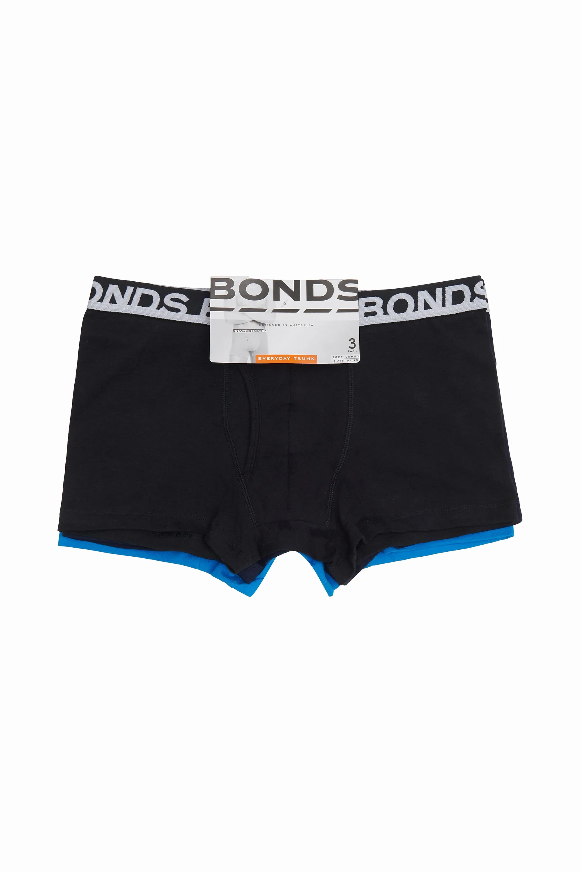 6 x Bonds Mens Everyday Trunks Underwear Black / Navy / Blue