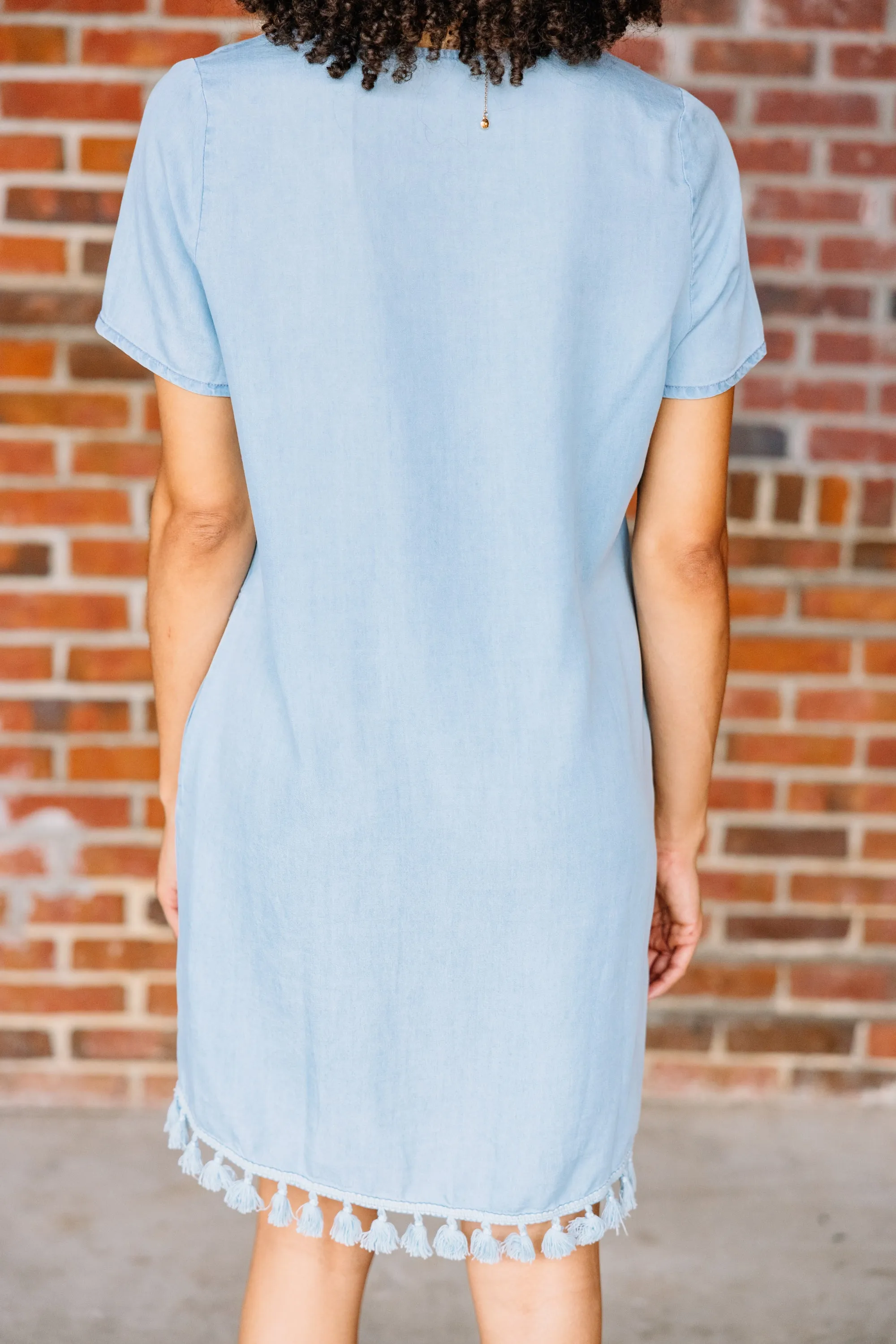 Always My Favorite Light Blue Chambray Dress