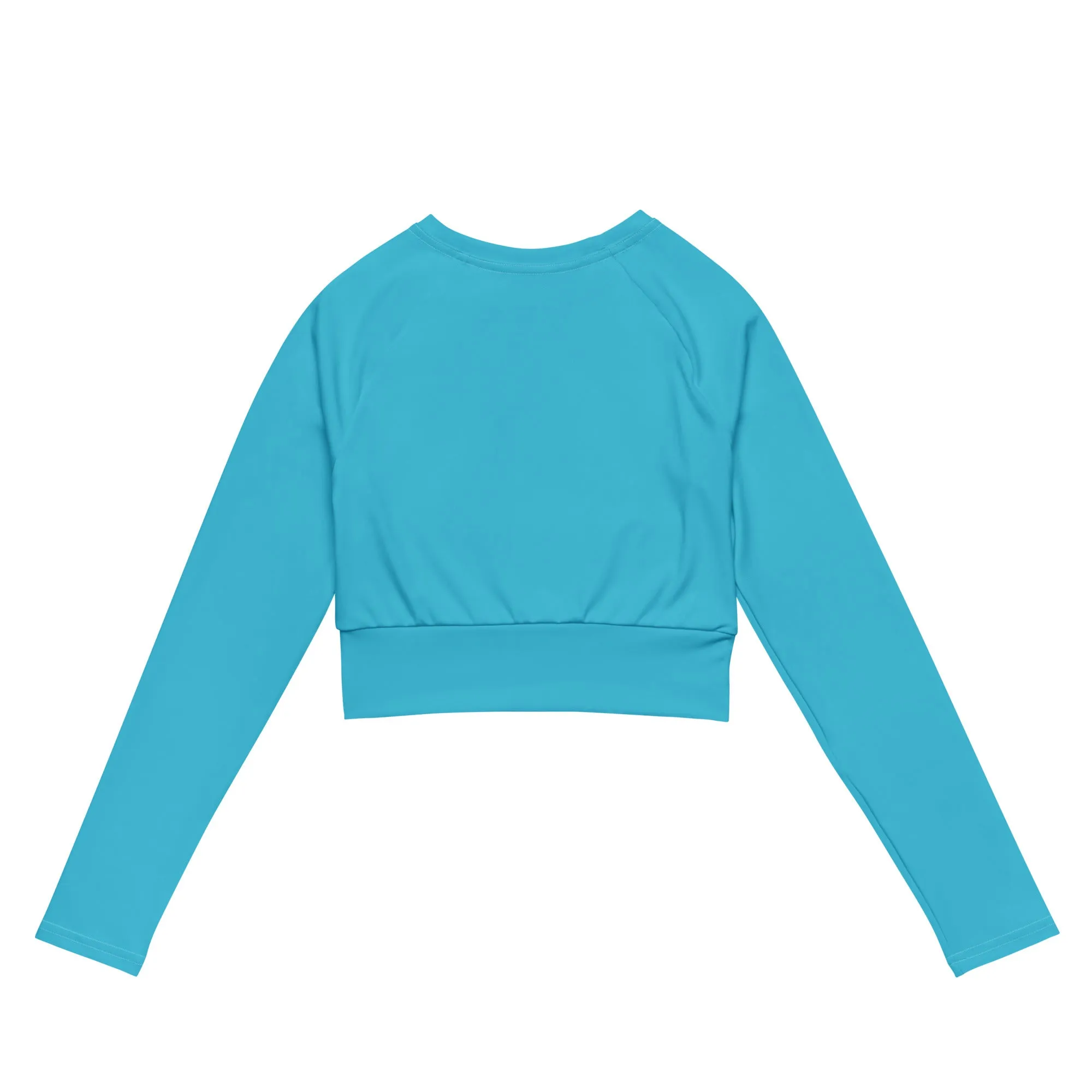 Aqua Turquoise Recycled Long-sleeve Crop Top