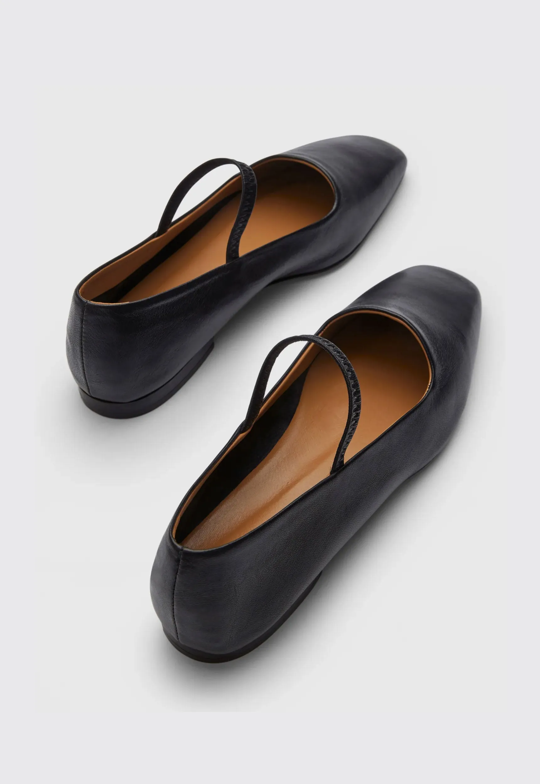 ATP Petina Ballerina Leather Flats - Black