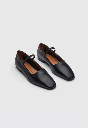 ATP Petina Ballerina Leather Flats - Black