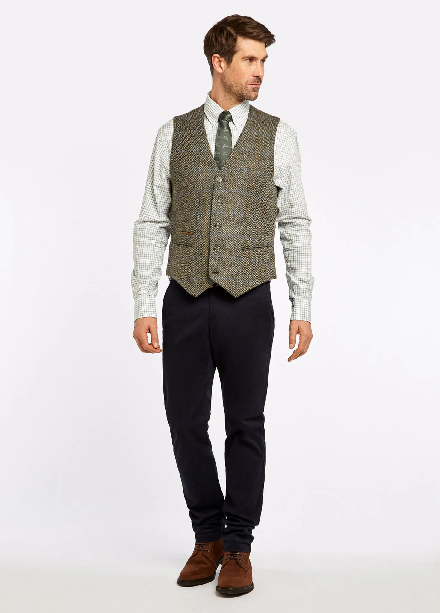 Ballyshannon Tweed Waistcoat - Woodbine