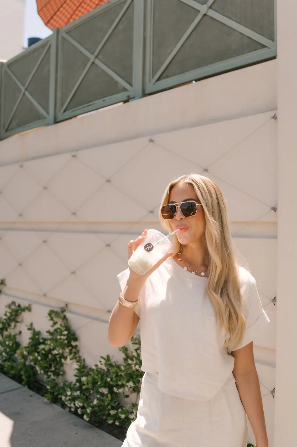 Beach Boardwalk Oatmeal Linen Top - FINAL SALE