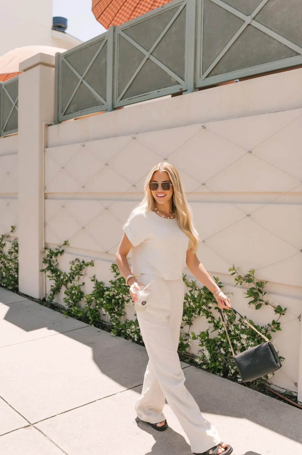 Beach Boardwalk Oatmeal Linen Top - FINAL SALE