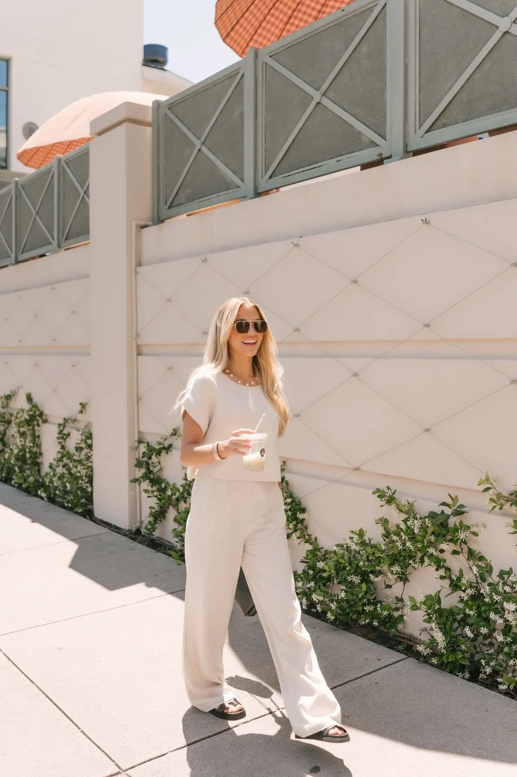 Beach Boardwalk Oatmeal Linen Top - FINAL SALE