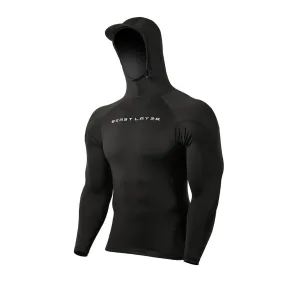 Beast UPF50  Unisex Long Sleeve Rashguard with Hood - Black