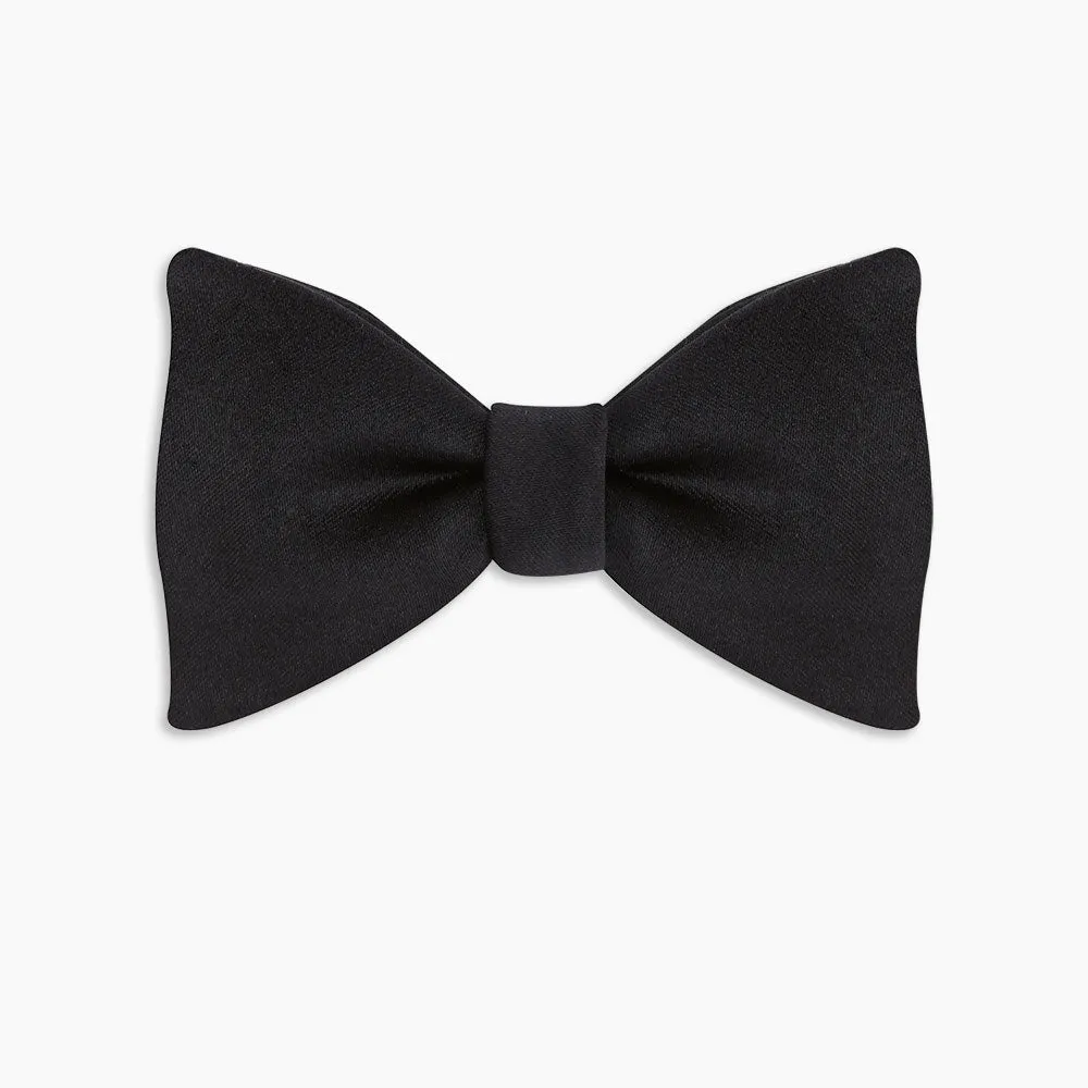 Black Satin Bow Tie