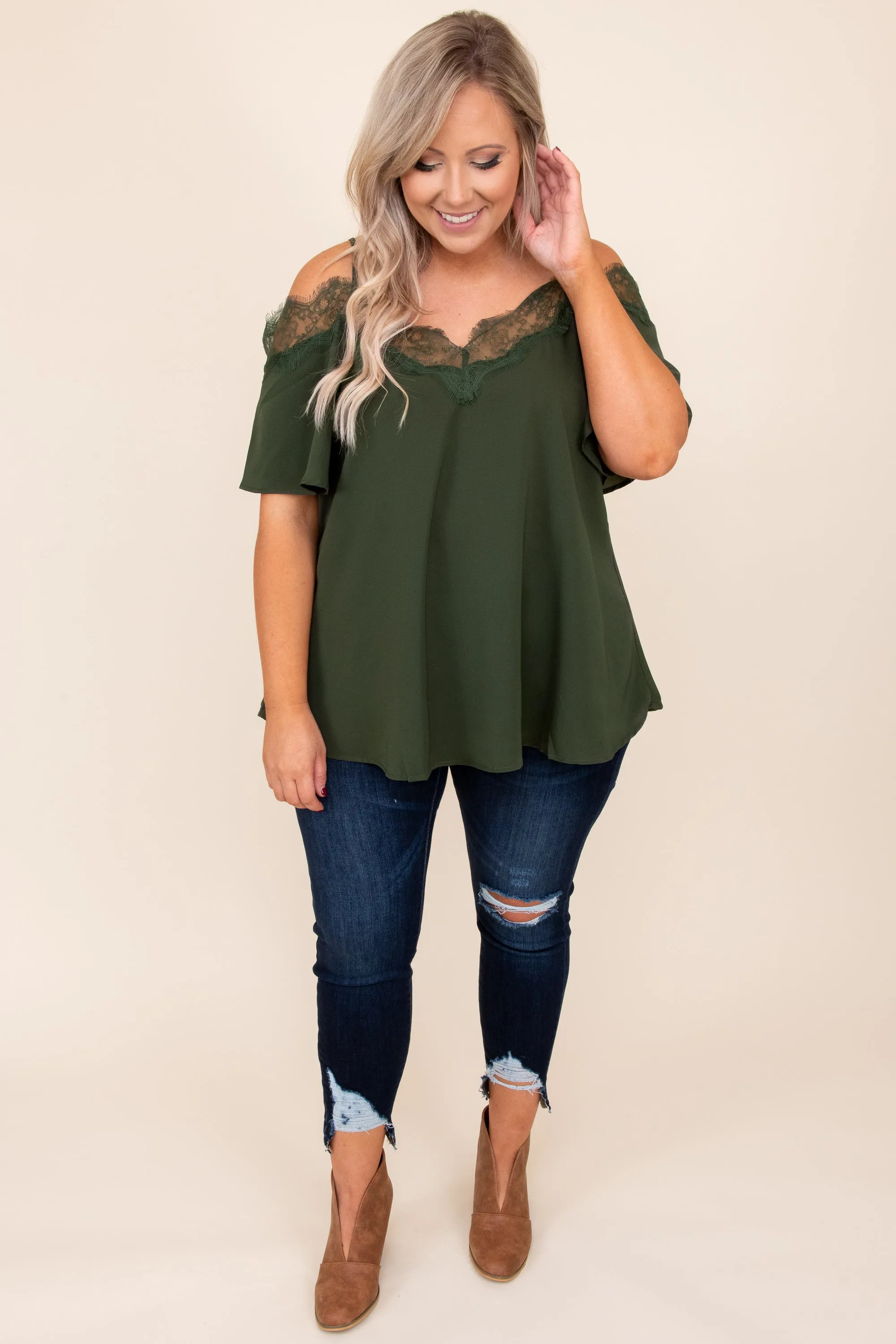 Born Beautiful Blouse, Olive