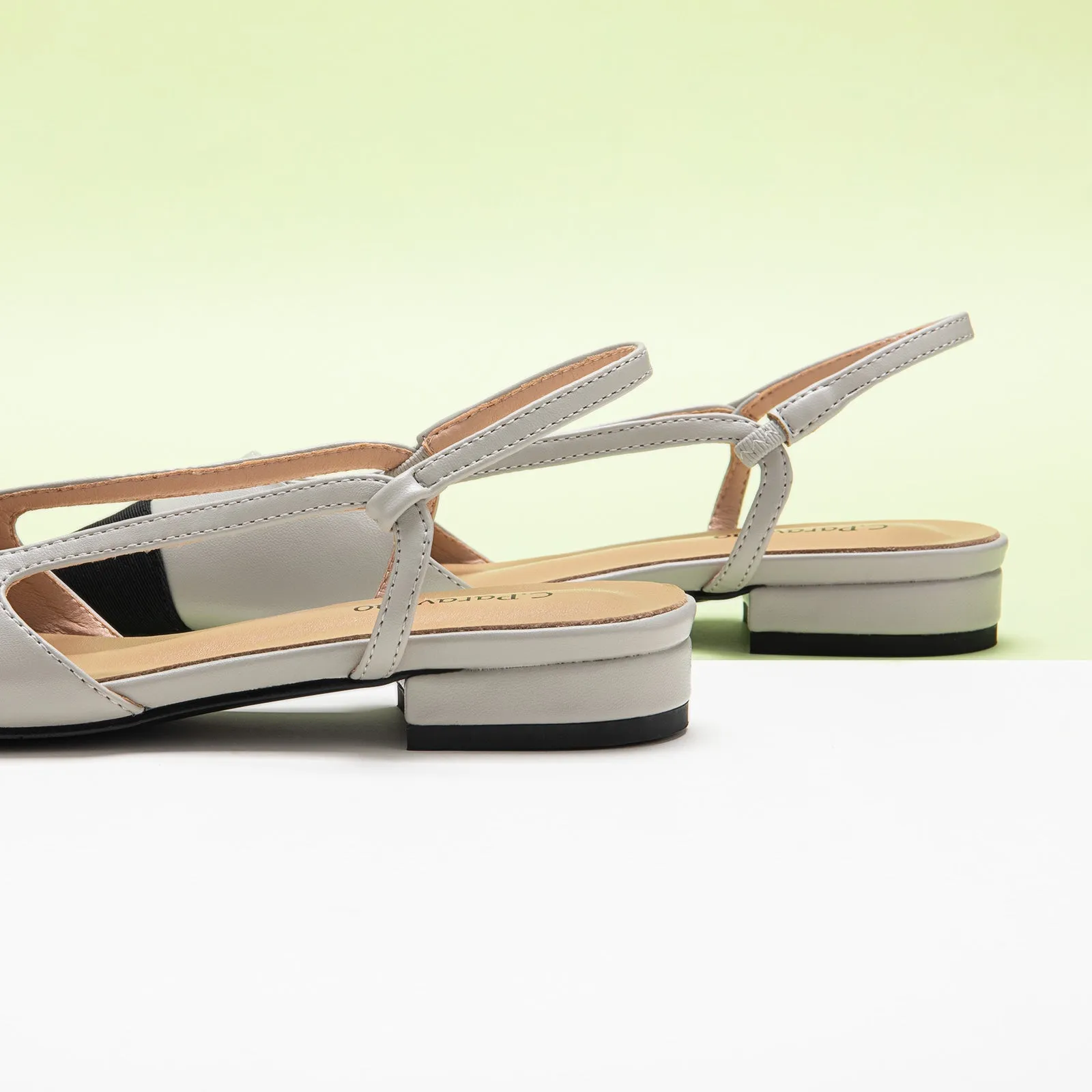 Cap-Toe Slingback Flats (Freya) Grey