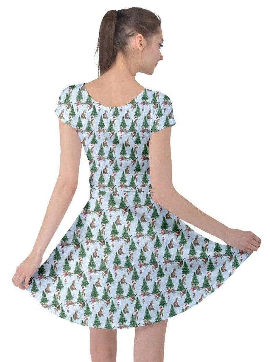 Christmas Cats Cap Sleeve Dress