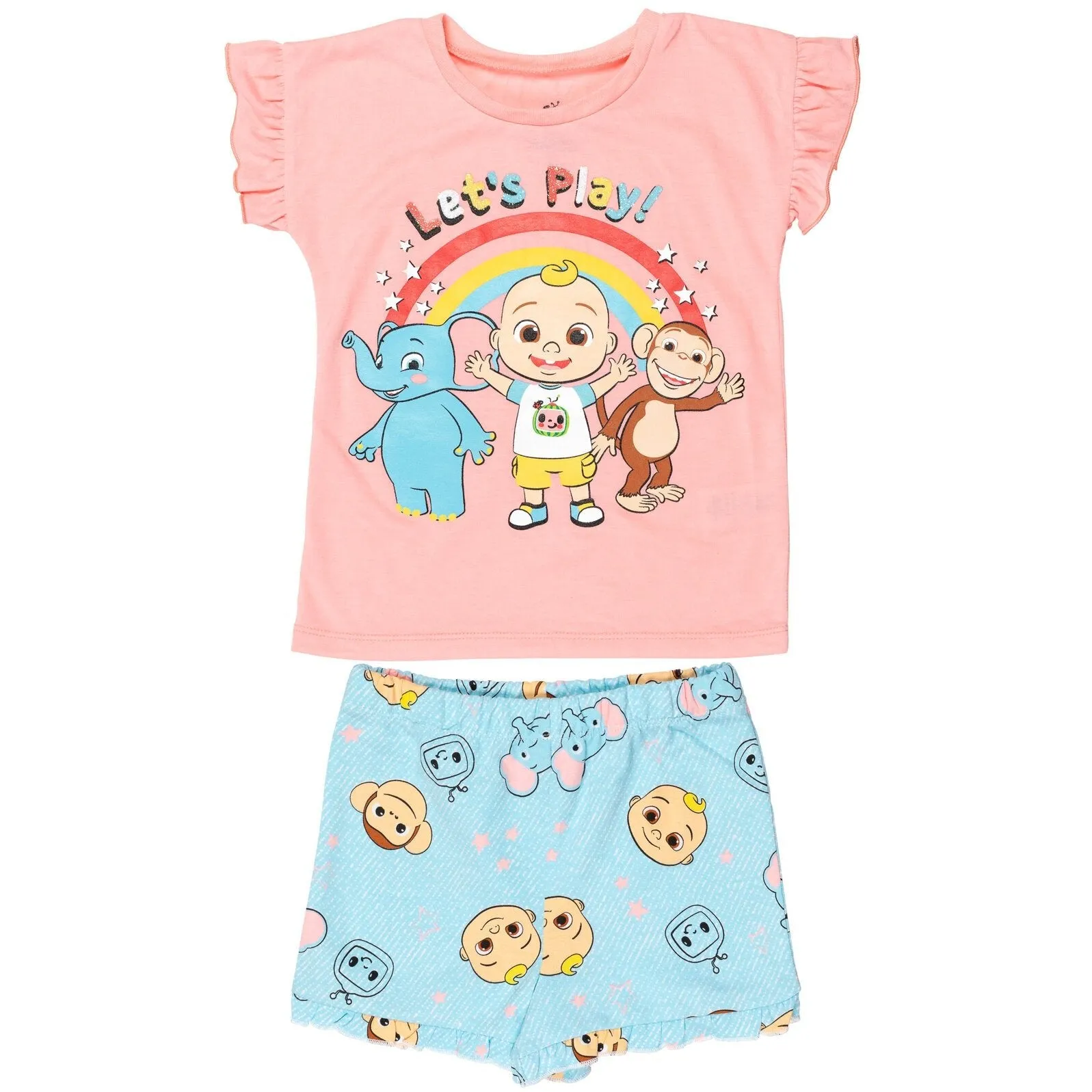 CoComelon Graphic T-Shirt & Ruffle French Terry Shorts