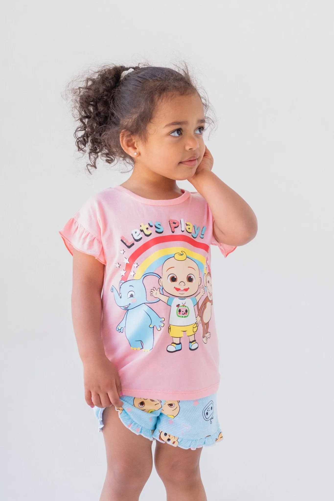 CoComelon Graphic T-Shirt & Ruffle French Terry Shorts