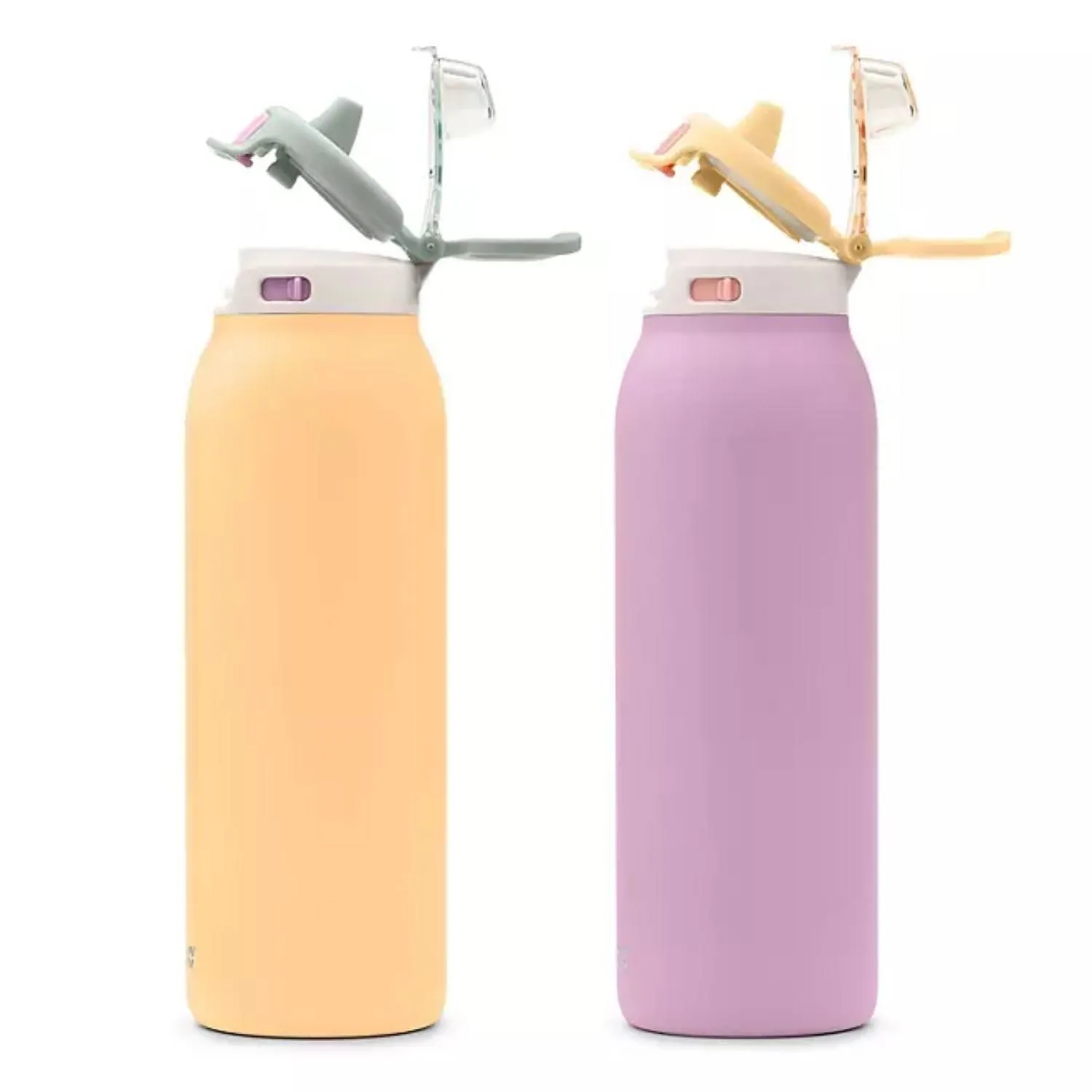 Ello Pop & Fill - Stainless Steel Water Bottle with QuickFill Technology (Assorted Colors) - 32 Oz - 2 Pack