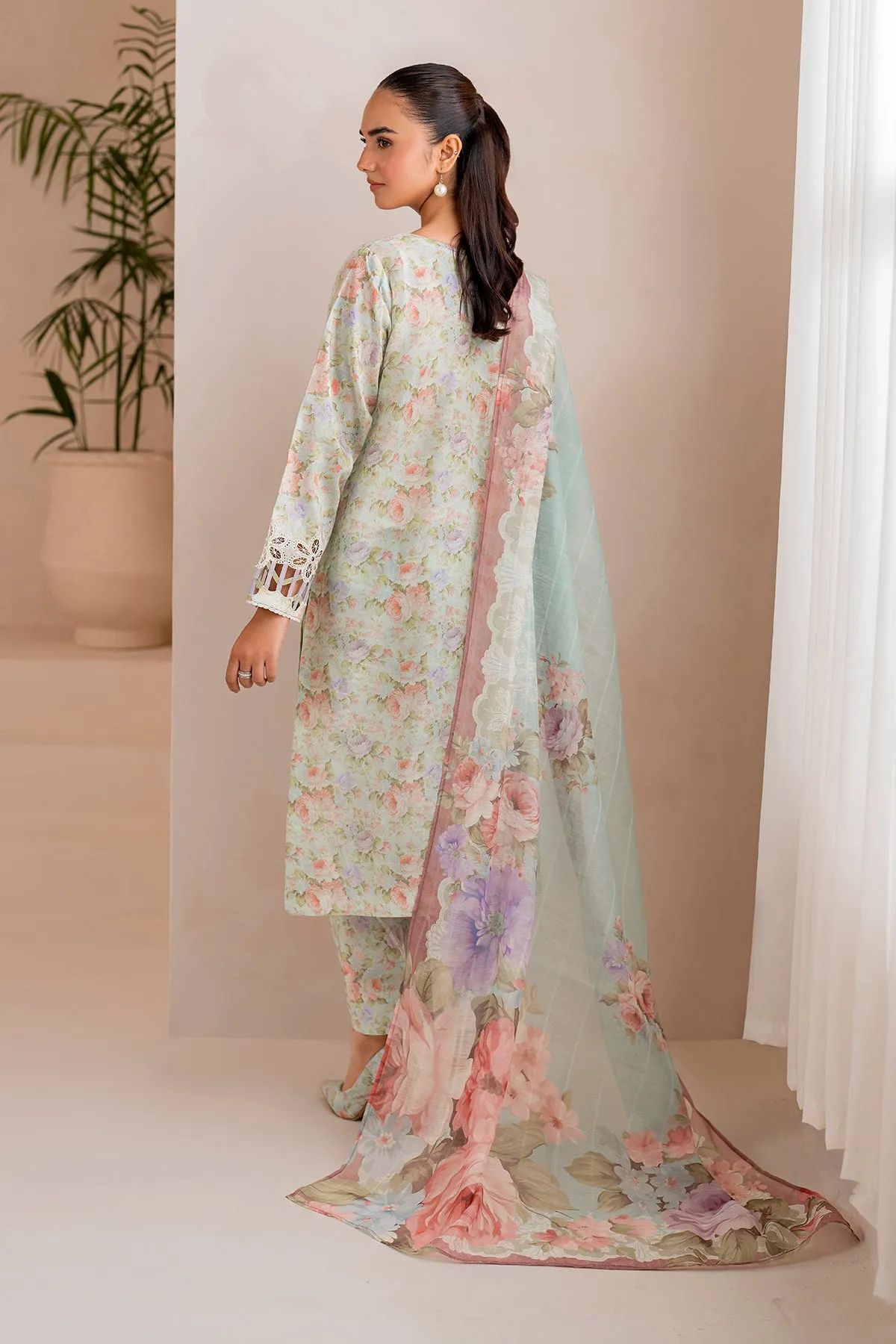 EMBROIDERED PRINTED LAWN UF-717