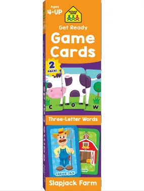 Get Ready Game Cards Three-Letter Words & Slapjack Farm 2 Pack - Ages 4 and Up, Spelling, Vocabulary, Word-Picture Association, Matching, Problem-Solving, and More