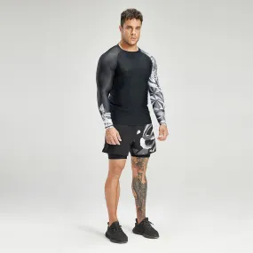 Graphic UPF50  Long Sleeve Rash Guard for Men - Tiger Style