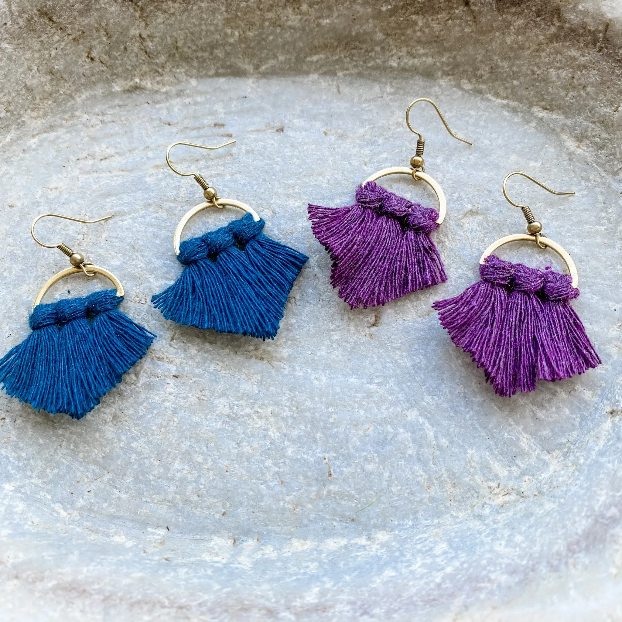 Handmade Macrame Half Circle Earrings