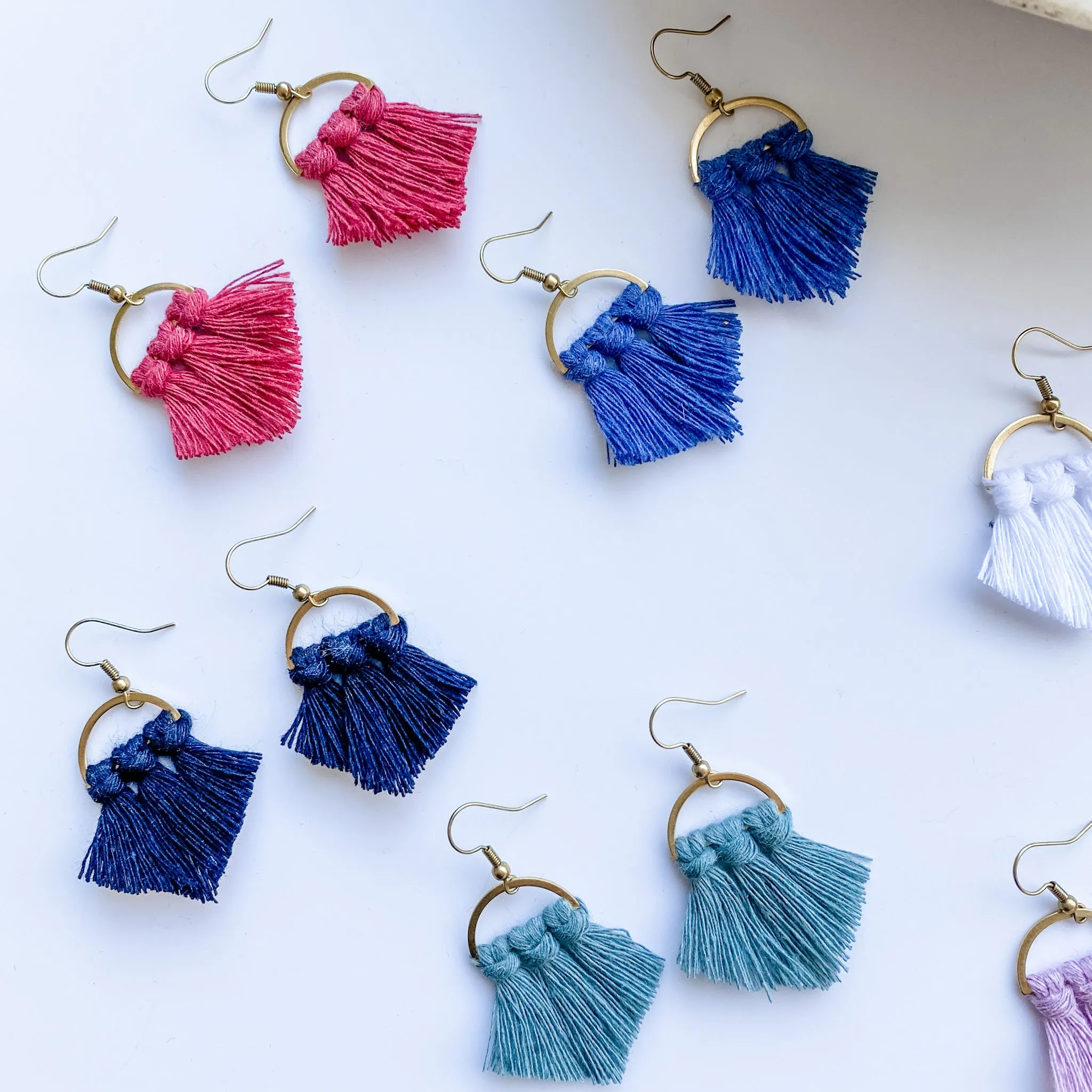 Handmade Macrame Half Circle Earrings