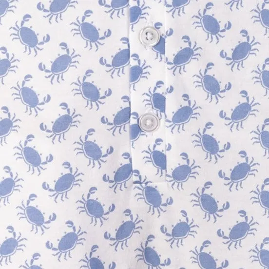 Henley Romper - Blue Crabs