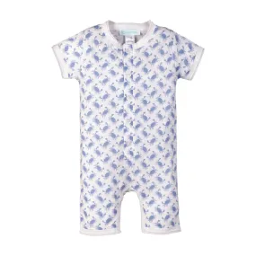 Henley Romper - Blue Crabs