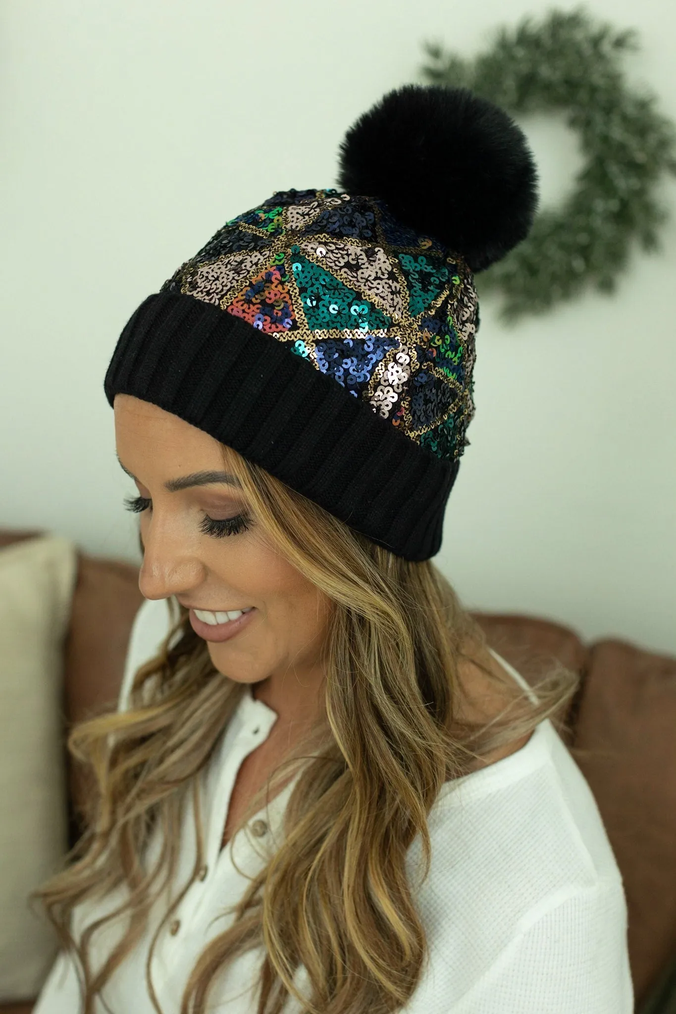 IN STOCK Sparkle Beanie - Black