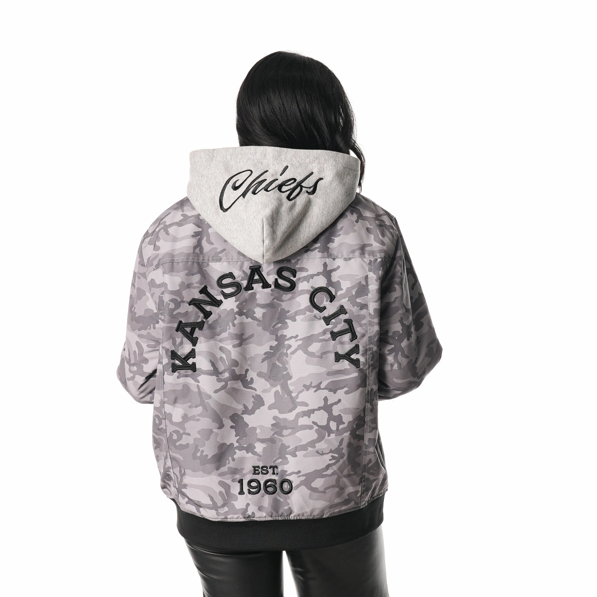 KANSAS CITY CHIEFS RIPSTOP HOODED BOMBER - CAMO