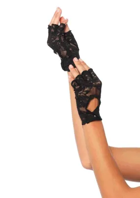 Lace Keyhole Fingerless Gloves