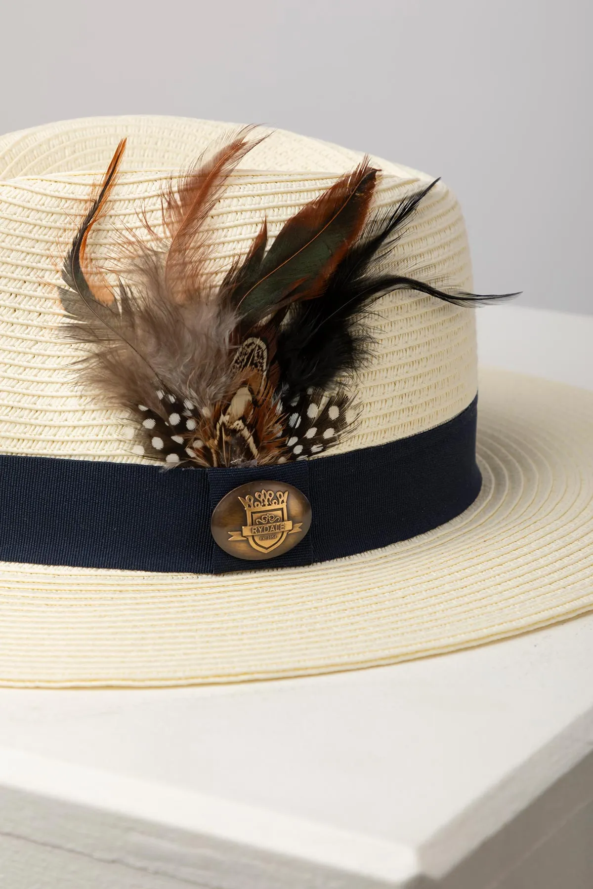 Ladies Panama Hat with Feather - Aislaby