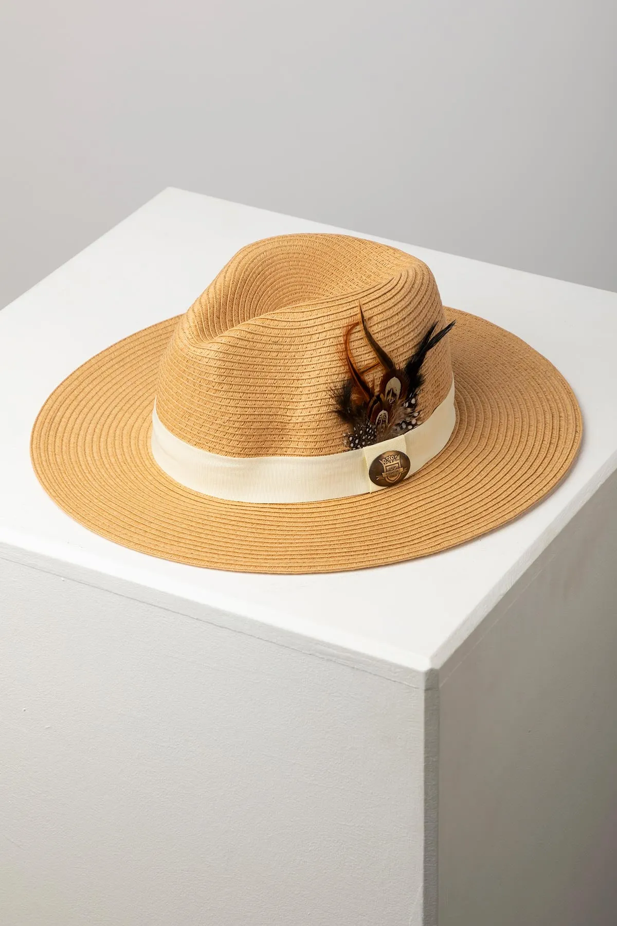 Ladies Panama Hat with Feather - Aislaby