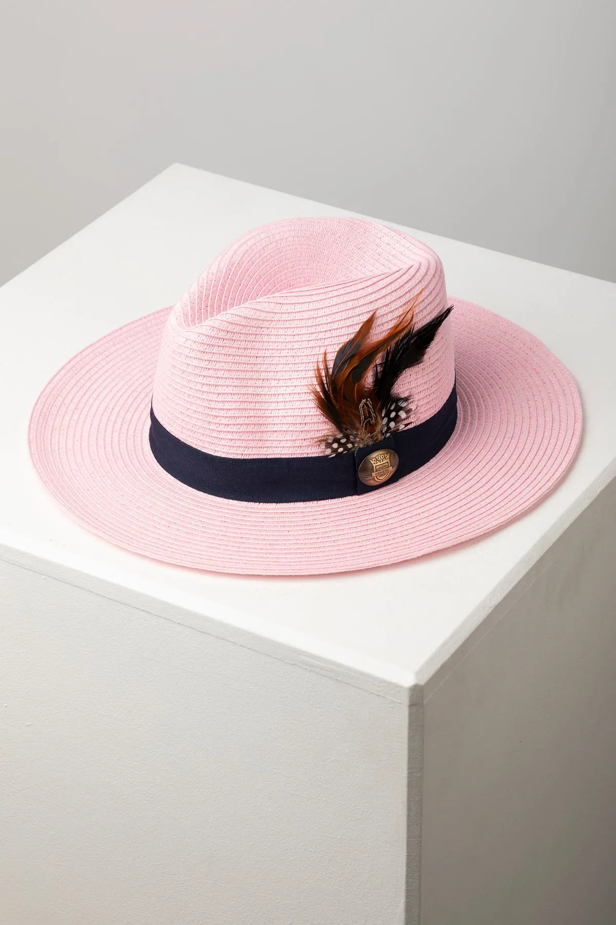 Ladies Panama Hat with Feather - Aislaby