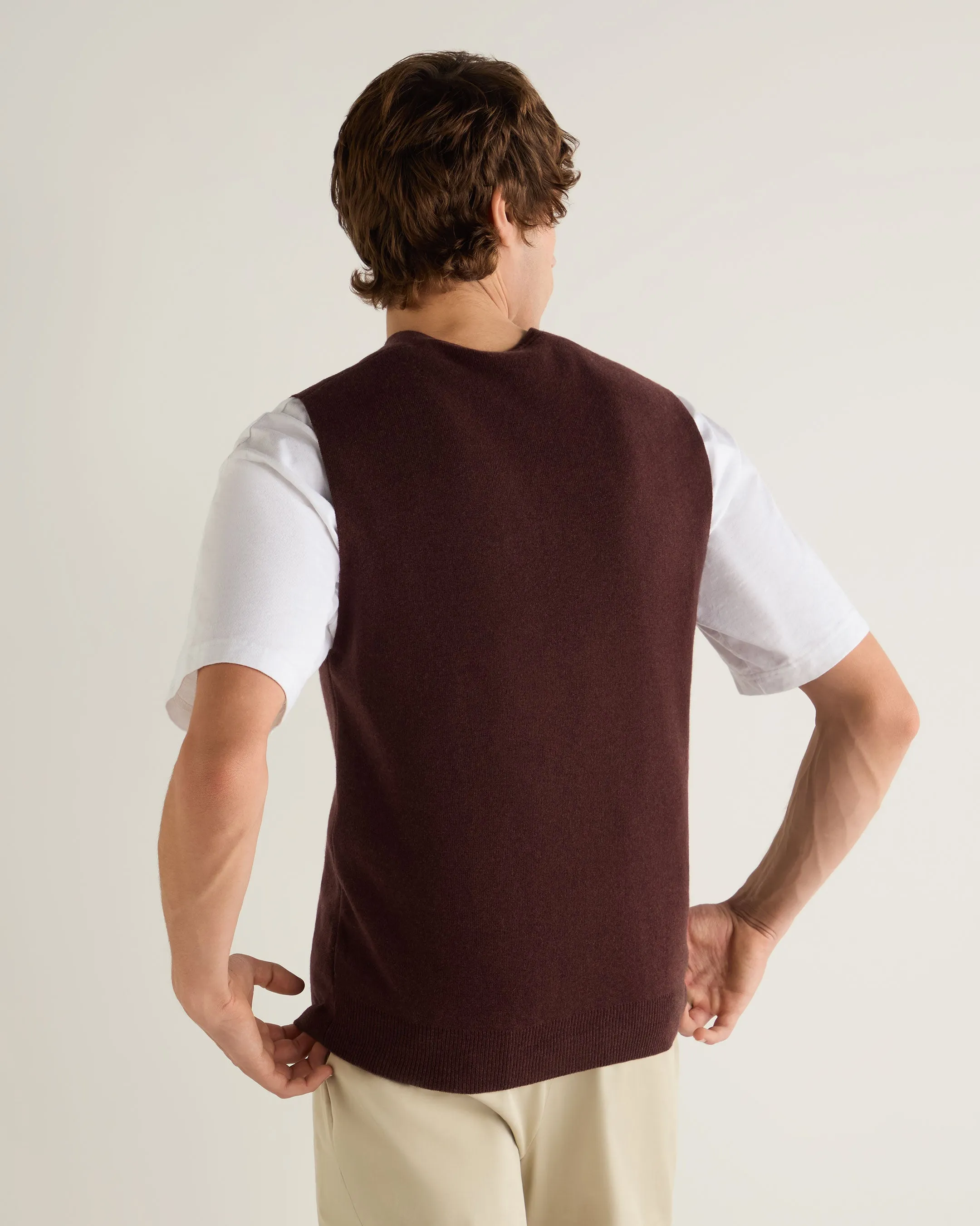 Men's Chelsea Cashmere Waistcoat Claret Red