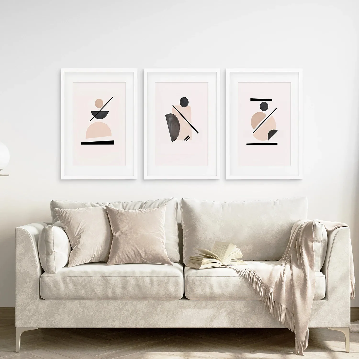 Mid-Century Modern Art Set: 3 Piece Geometric Abstract Prints