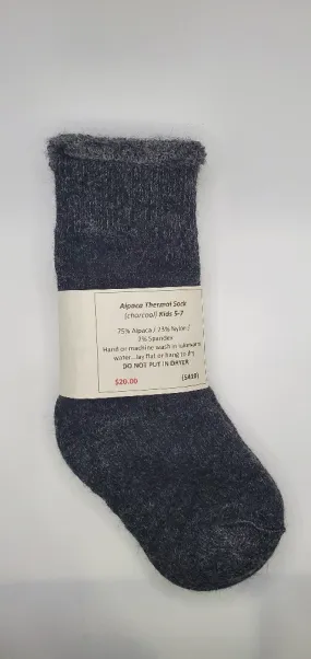 S410 Alpaca Thermal Sock Kids Grey 5-7