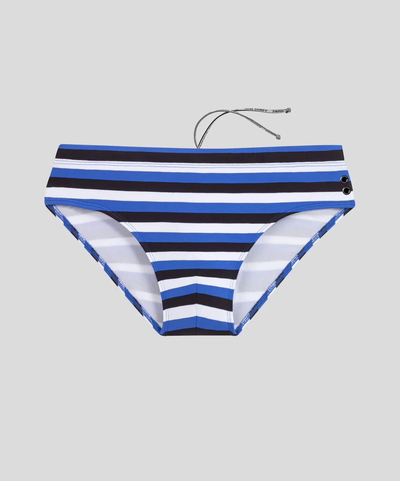 Swim Briefs Tricolor Stripes: Greek Blue/White