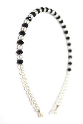 The Hairklip Black and White Pearl Hairband