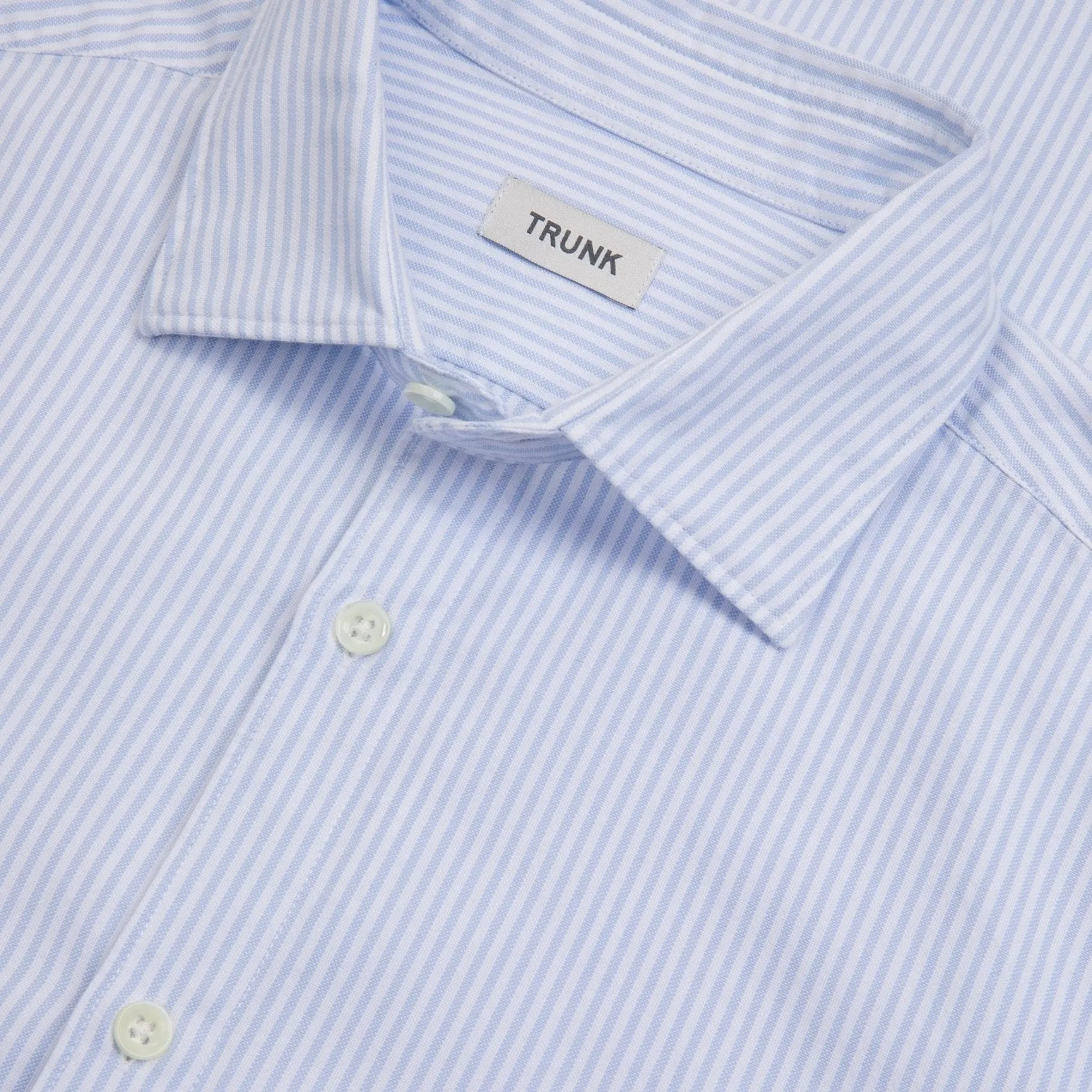 Trunk Austin Cotton Stripe Oxford Shirt: Light Blue