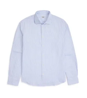 Trunk Austin Cotton Stripe Oxford Shirt: Light Blue