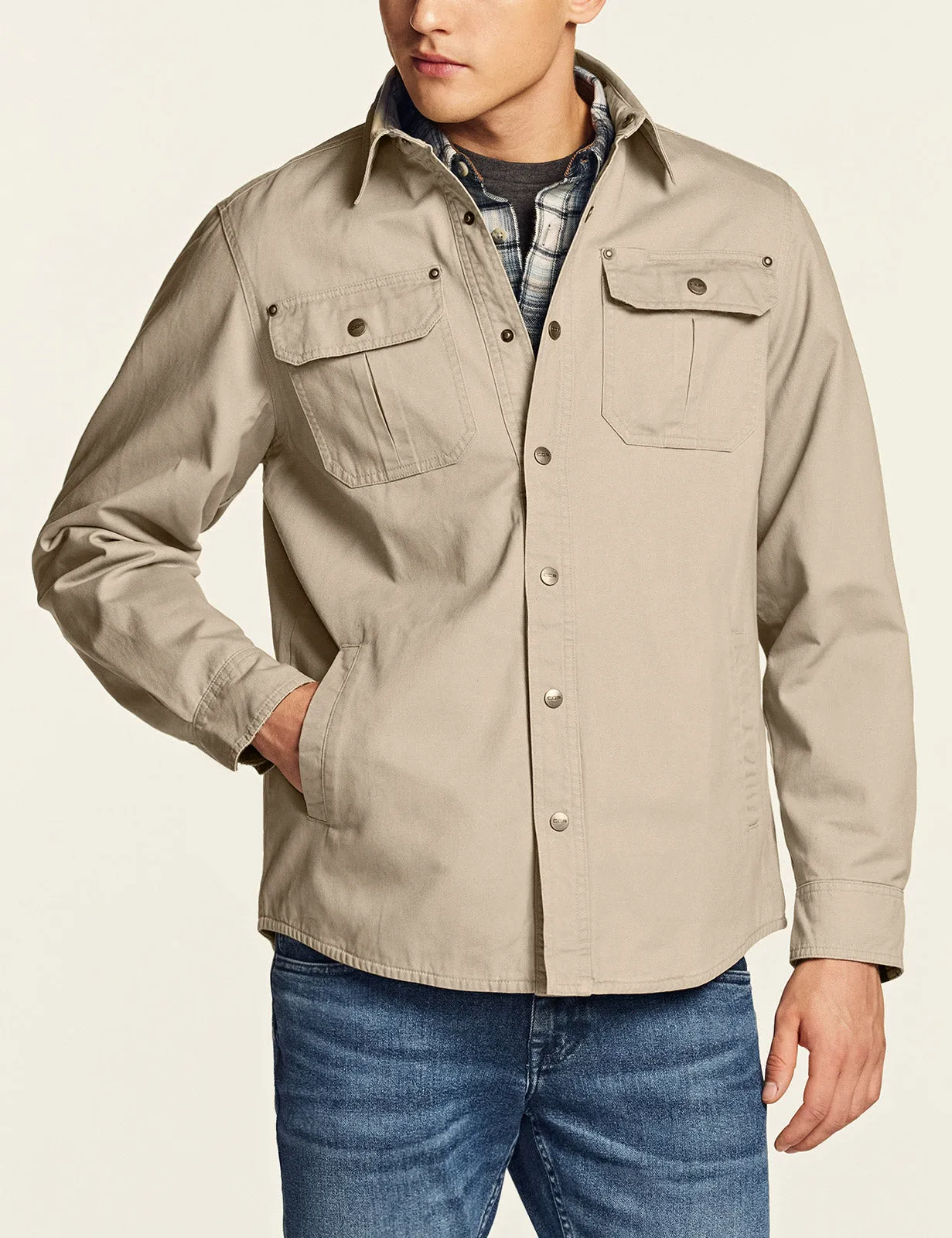 Twill Cotton Shirt Jacket [HOK750]