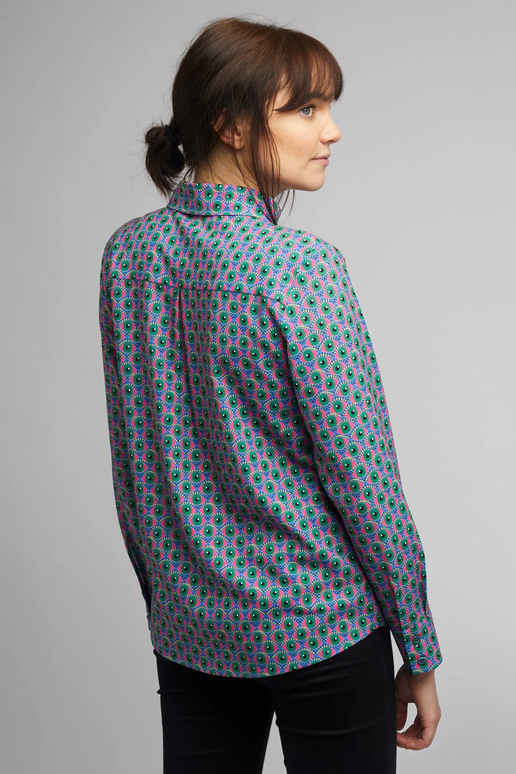 Women's Classic Long Sleeve Shirt in Eye of Newt Print