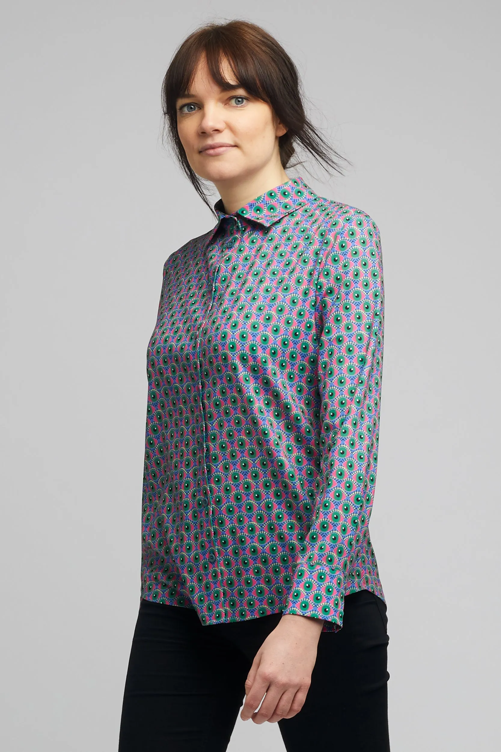 Women's Classic Long Sleeve Shirt in Eye of Newt Print